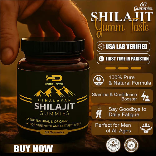 Shilajit Gummies in a bottle with health benefits for energy and vitality, perfect for men and women.